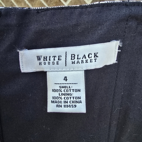 White House Black Market Strapless Black and White Floral Dress - Picture 6 of 7